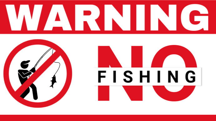Modern & Minimal No Fishing Digital Display (16:9) template
