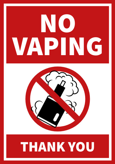 Modern & Minimal No Vaping Notice Sign A4 template
