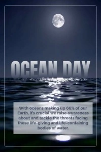 Modern & Minimal Ocean Day Poster Plakat template