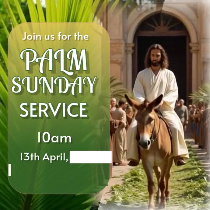 Modern & Minimal Palm Sunday Service Square (1:1) 方形(1:1) template
