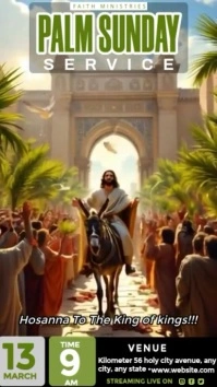 Modern & Minimal Palm Sunday Video Digital Display (9:16) template
