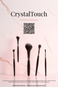 Modern & Minimal Pastel Style Makeup Artist Botox “crystal Touch Event” Poster template