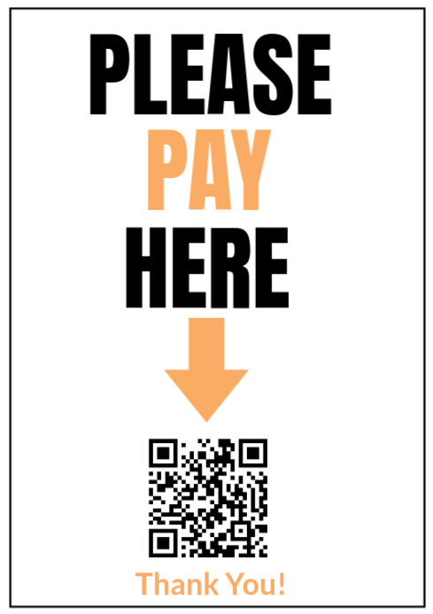 Modern & Minimal Pay Here  A3 template