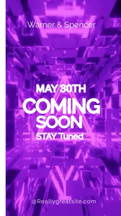 Modern & Minimal Pink And Purple Color Coming Soon Video Template  Digital Display (9:16)