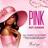 Modern & Minimal Pink Out Sunday Breast Cancer Awareness Month Instagram Post template