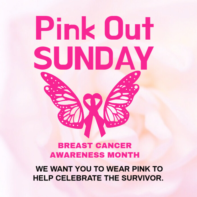 Modern & Minimal Pink Out Sunday Template Instagram Post Wpis na Instagrama