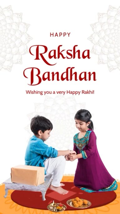 Modern & Minimal Raksha Bandhan Video Ad Flyer Design Instagram Story template