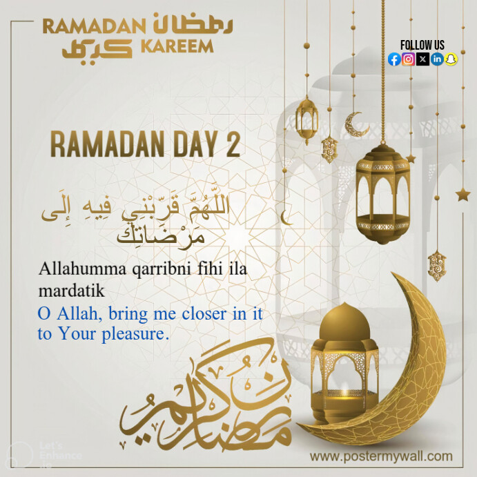 Modern & Minimal Ramadan Day 2 Design Instagram Post template