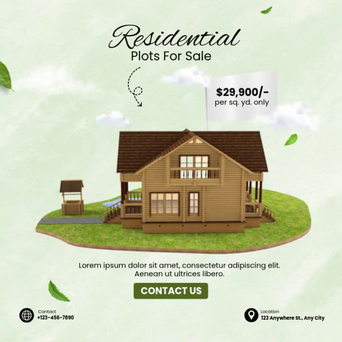 Modern & Minimal Real Estate Plot Advertisement Instagram Post template