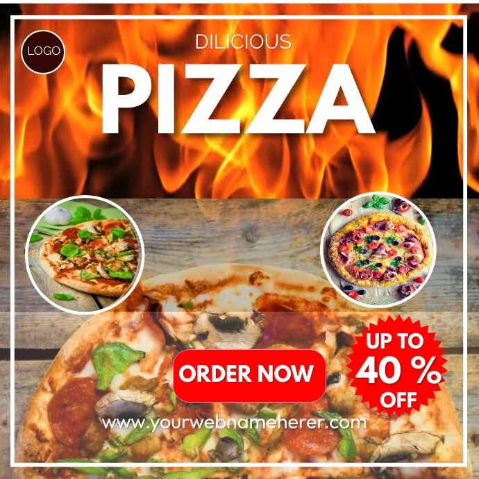 Modern & Minimal Red And  Wodden Dilicious Pi 徽标 template