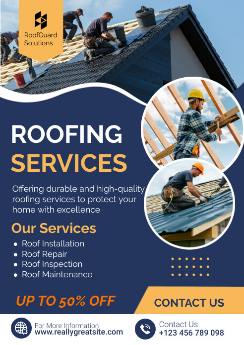 Modern & Minimal Roofing Services A6 template
