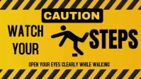 Modern & Minimal Safety Caution, Watch Your Steps Sign  Youtube Thumbnail template