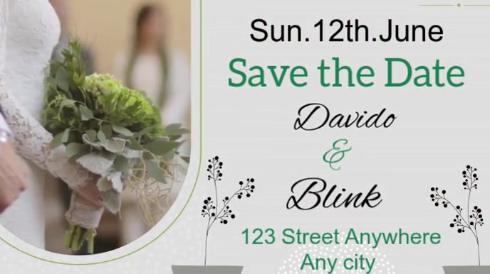 Modern & Minimal Save The Date  Digital Display (16:9) template