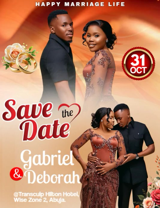 Modern & Minimal Save The Date Flyer (us Letter) template