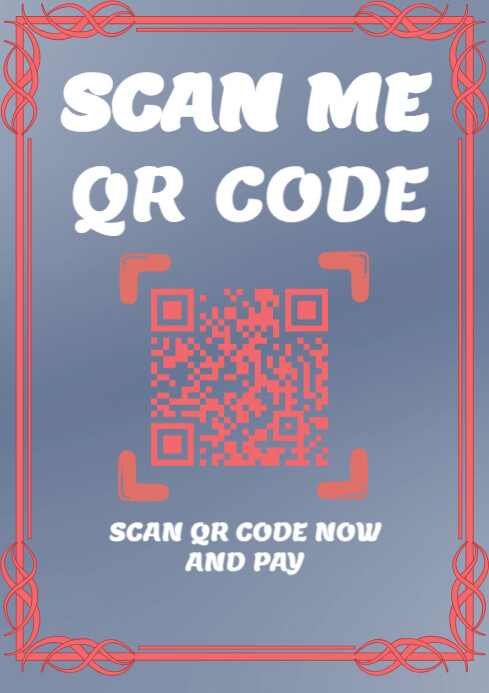 Modern & Minimal Scan Me  A4 template