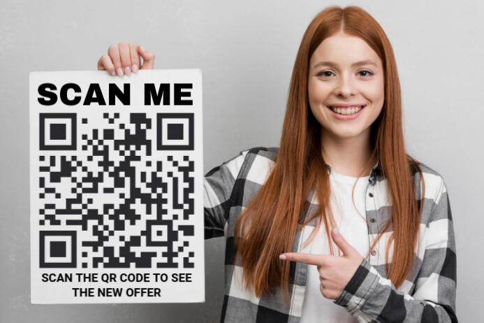 Modern & Minimal Scan Me  Label template