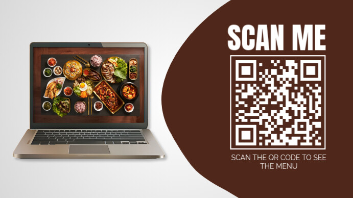 Modern & Minimal Scan Qr Code  Digital Display (16:9) template