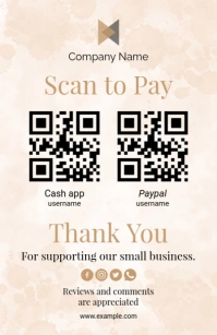 Modern & Minimal Scan to Pay Design Template Half Page Wide