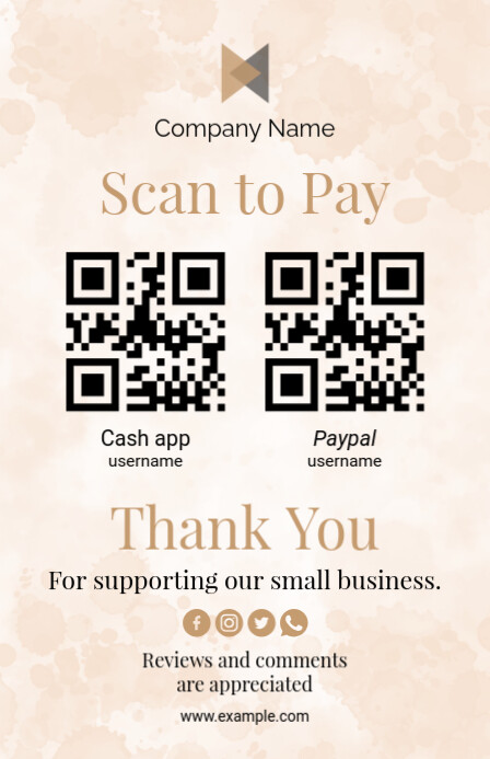 Modern & Minimal Scan to Pay Design Template