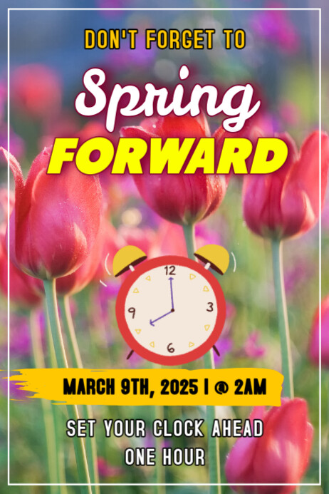 Modern & Minimal Spring Forward Poster template
