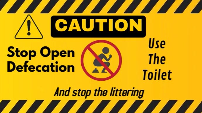 Modern & Minimal Stop Open Defecation Sign Youtube Thumbnail template