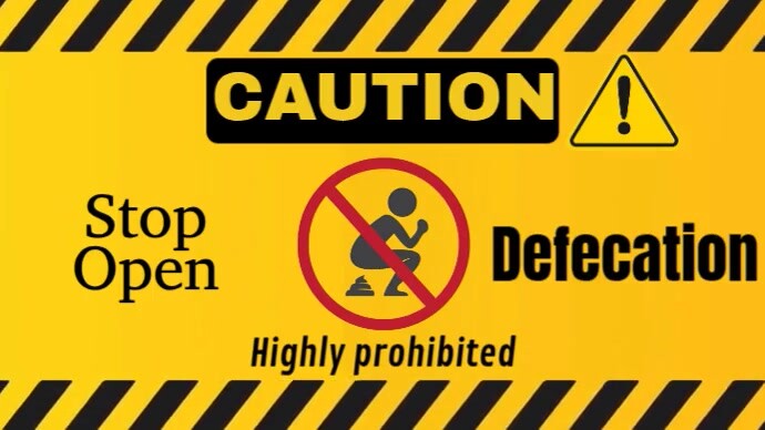 Modern & Minimal Stop Open Defecation Sign Youtube Thumbnail template