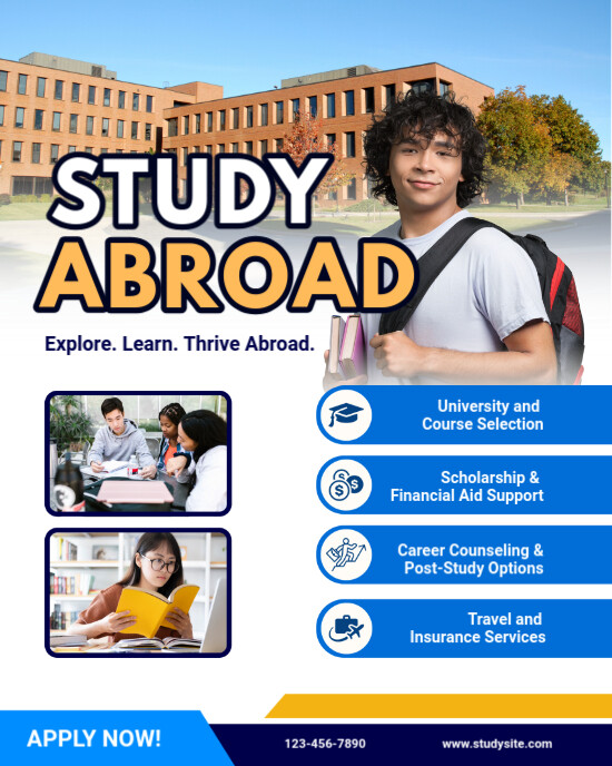 Modern & Minimal Study Abroad Instagram Portrait template