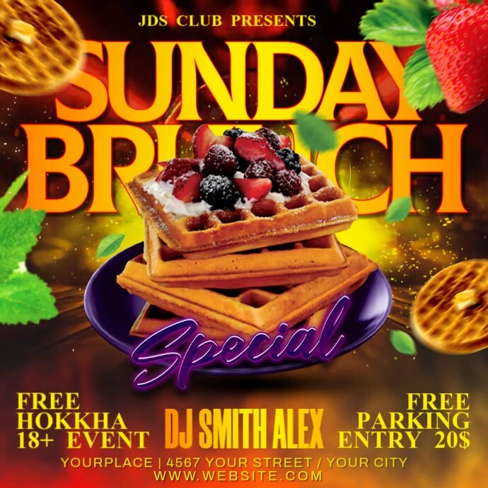Modern & Minimal Sunday Brunch Square (1:1) template