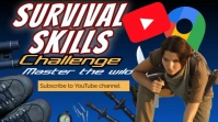Modern & Minimal Survival Skills  Youtube Thumbnail template
