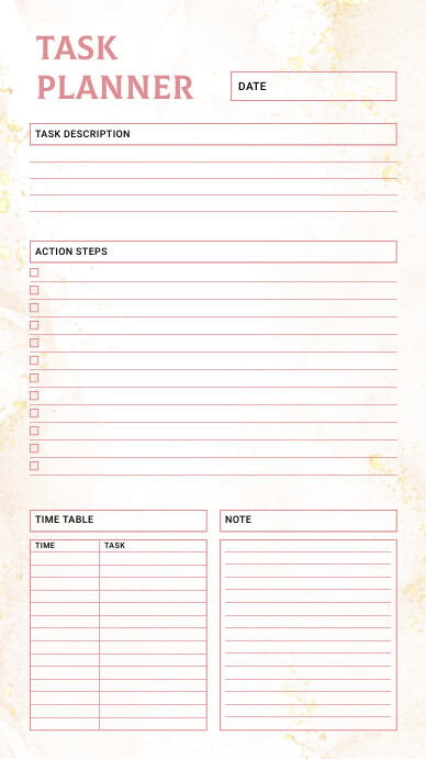 Modern & Minimal Task Planner Digital Display (9:16) template