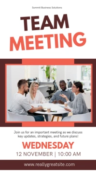 Modern & Minimal Team Meeting Poster Flyer Instagram Story template