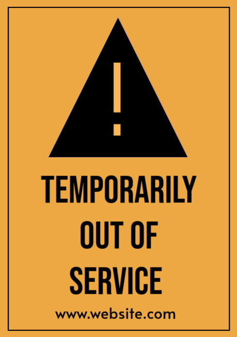 Modern & Minimal Temporarily Out Of Service  A4 template