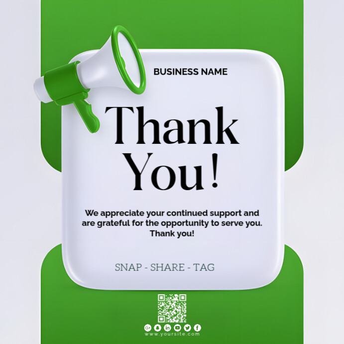 Copy of Modern & Minimal Thank You Card For Business Instagram Post ...