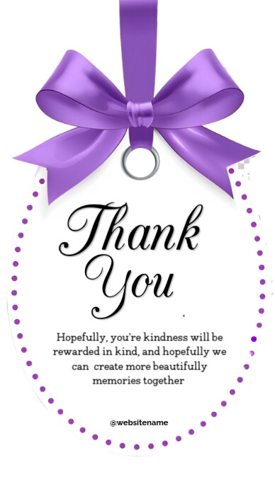 Modern & Minimal Thank You Card  Whatsapp Status template