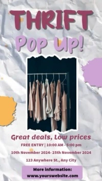 Modern & Minimal Thrift Pop Up Sale  Reel Instagram template