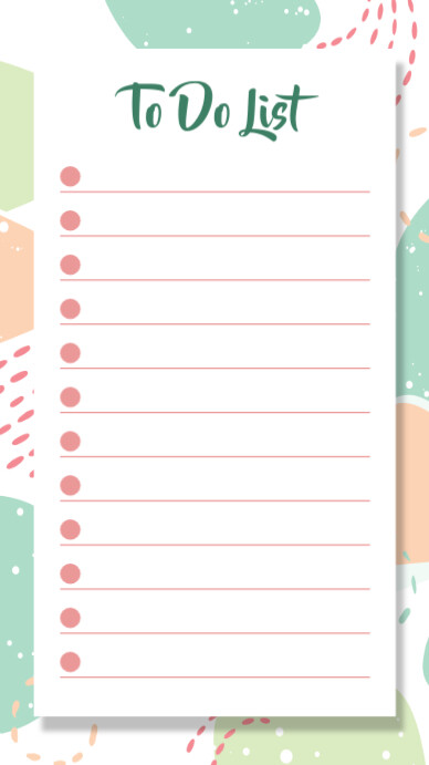 Modern & Minimal To Do List Digital Display (9:16) template