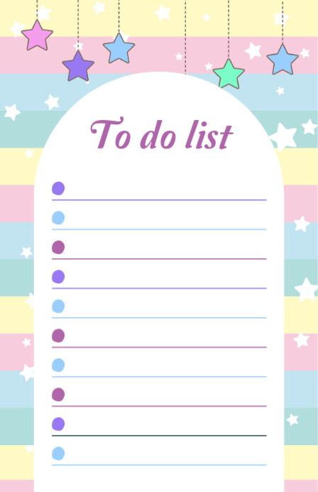 Modern & Minimal To Do List Template Half Page Wide