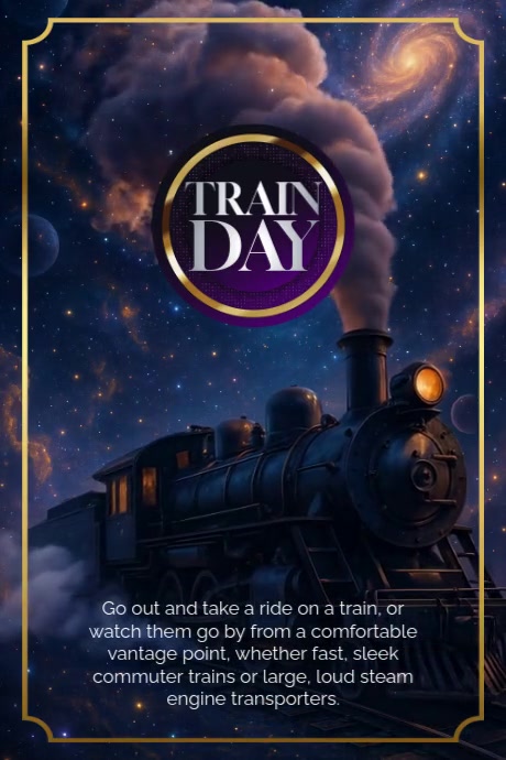 Modern & Minimal Train Day Video Poster Plakat template