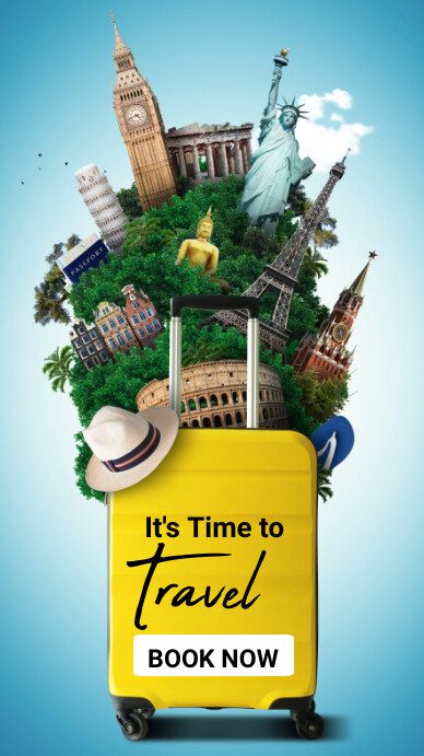 Modern & Minimal Travel Agency Advert Ekran reklamowy (9:16) template