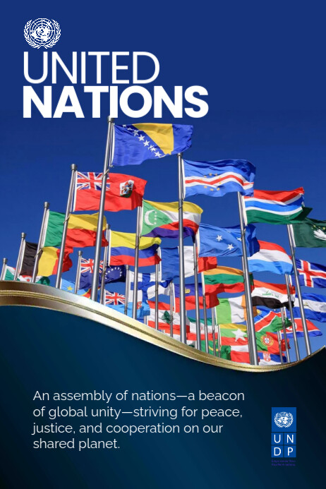 Modern & Minimal United Nations Day Poster Plakat template