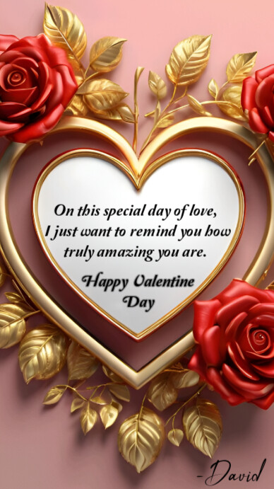 Modern & Minimal Valentine's Greetings Card Facebook Story template
