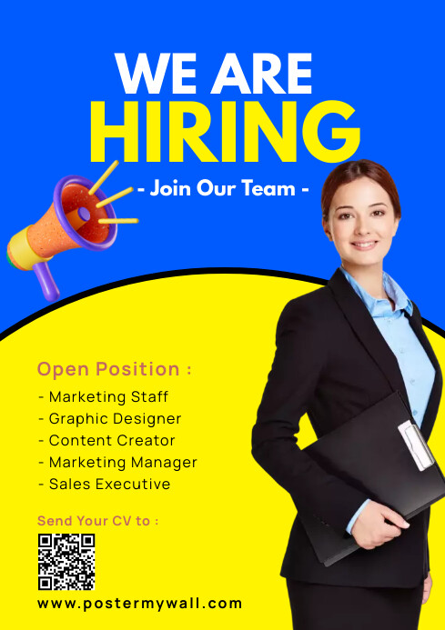 Modern & Minimal We Are Hiring A4 template