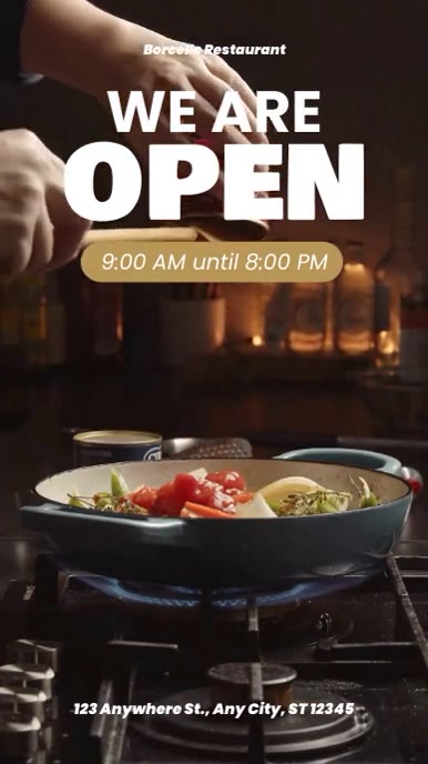 Modern & Minimal We Are Open Reel Instagram template