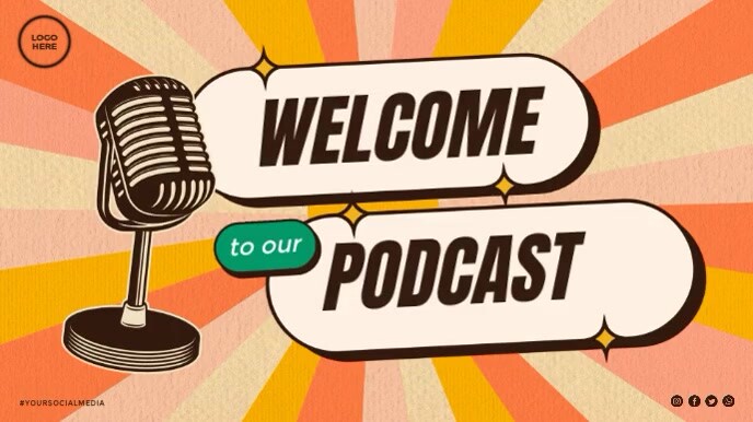 Modern & Minimal Welcome To Our Podcast Digital Display (16:9) template