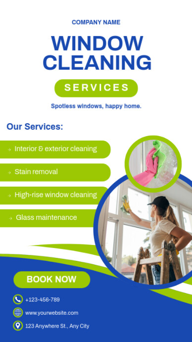 Modern & Minimal Window Cleaning Services Ad  Instagram Story template
