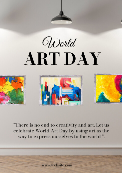 Modern & Minimal World Art Day  A4 template