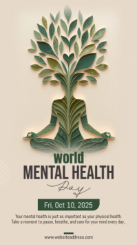 Modern & Minimal World Mental Health Day Instagram Story template