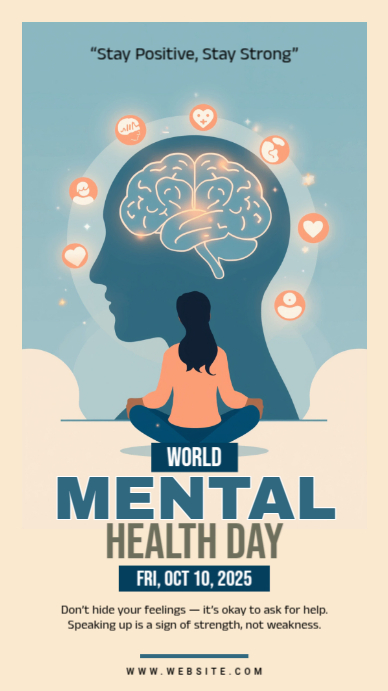 Modern & Minimal World Mental Health Day Instagram Story template