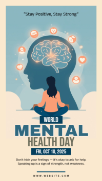 Modern & Minimal World Mental Health Day Instagram Story template