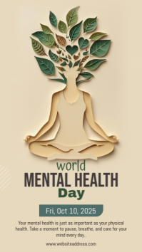 Modern & Minimal World Mental Health Day Instagram Story template